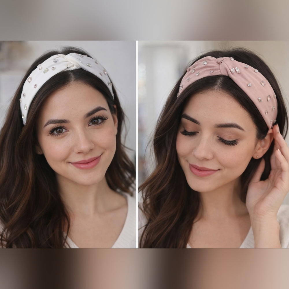 💕Juicy Couture Rhinestone Embellished Pink and White Headbands💕